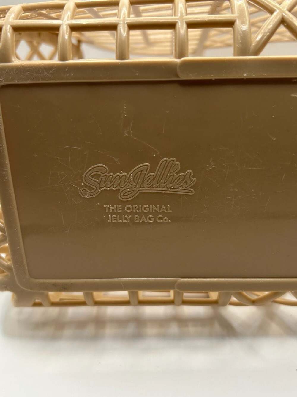 Sun Jellies The Original Jelly Bag Co. Retro Basket Small Beige - Picture 3 of 5